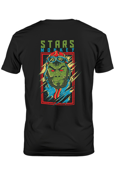 StoryGift Romania Tricou bărbătesc cu maimuță gorilă verde cu ochi roșii, tex...