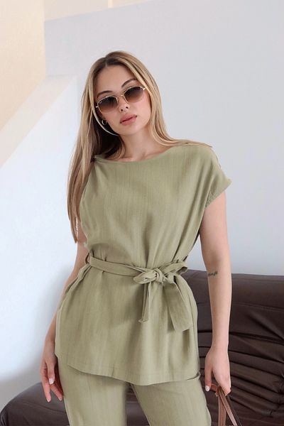 Laluvia Σετ παντελόνι μπλούζας Çağla Shoulder Twist - 8644