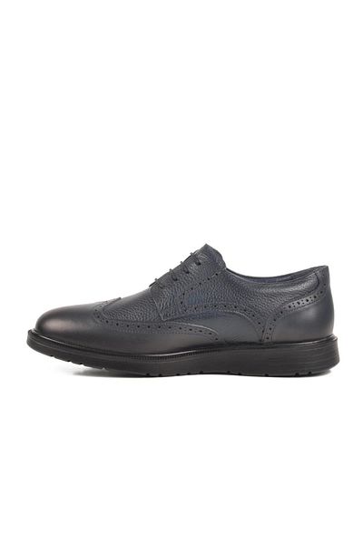 WALKWAY 3K1220 Navy Blue Genuine Leather Men's Casual Shoes Dr.Jells