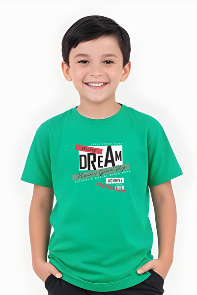 FYK KİDS DEČAČKA MAJICA SA OKRUGLIM IZREZOM I TISKANIM TEKSTOM "DREAM 1986"