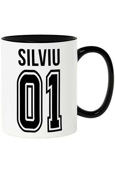 StoryGift Romania Mug With Text Silviu, and Number 01, Best, Appreciation, Personalized, 330m, With,STG