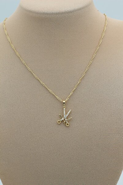 XUPING JEWELRY Stil Incisi/Xupıng Jewelry 14 Ayar Altın Kaplama Makas Zirkon ...