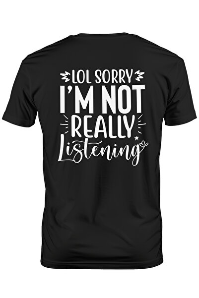 StoryGift Romania Tricou Barbati cu mesajul "Lol, sorry, I'm not really liste...
