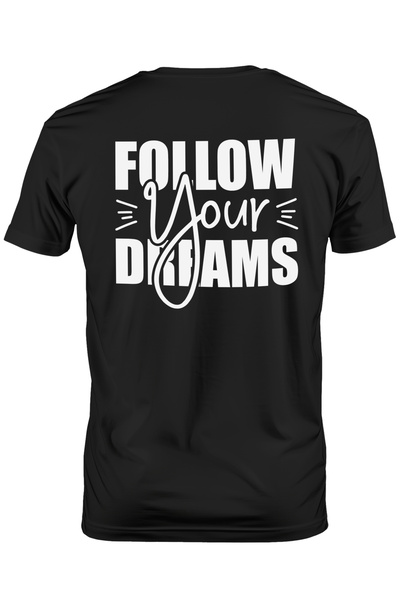 StoryGift Romania Tricou bărbătesc cu textul „urmărește-ți visele” - Obiectiv...