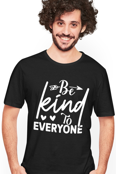 StoryGift Romania Tricou bărbătesc cu textul „fii bun cu toții” - Inimă cu im...