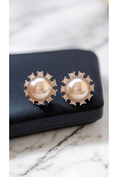 İNİTİUM Xuping Jewelry Paslanmaz Çelik Küçük Gümüş Rengi İncili Top Küpe