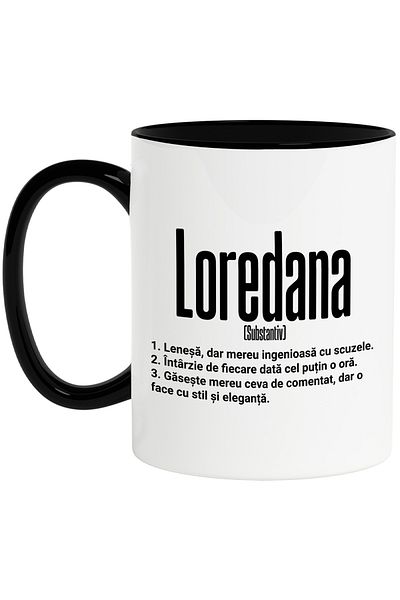 StoryGift Romania Mug With The Name Loredana, And Funny Message, Lazy, Always Has Something To Comment, Gasest, With, STG