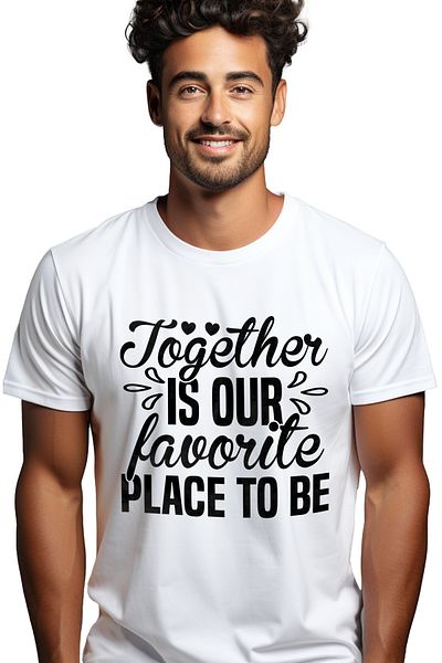 StoryGift Romania Men's T-shirt With Hearts With The Message "together Is Our Favorite Place To Stg"