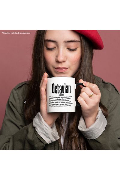 StoryGift Romania Mug With Name Octavian, Intelligence, Humor, Charismatic, Wise, Personalized, , With ,STG