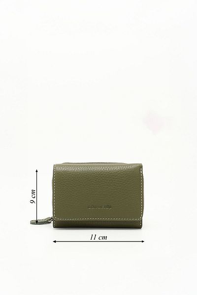 GÖNDERİ(R) Women's Green Brown Horizontal Genuine Leather Wallet