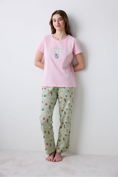 Penti Mehrfarbiges Pyjama-Set mit Blumenmarkthosen
