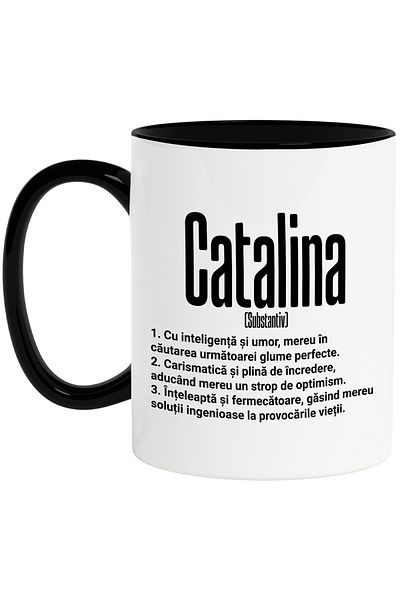 StoryGift Romania Mug With the Name Catalina, and Motivational Message, Funny, Charismatic, Wise, With, STG