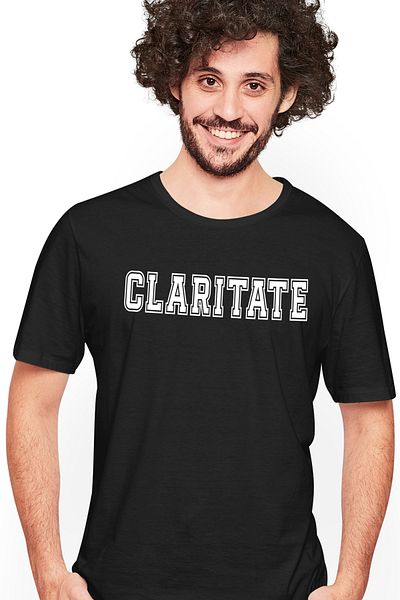 StoryGift Romania Tricou bărbătesc Clarity, mesaj motivațional, text inspirațional, îngrijire personală cu imprimeu pe stg