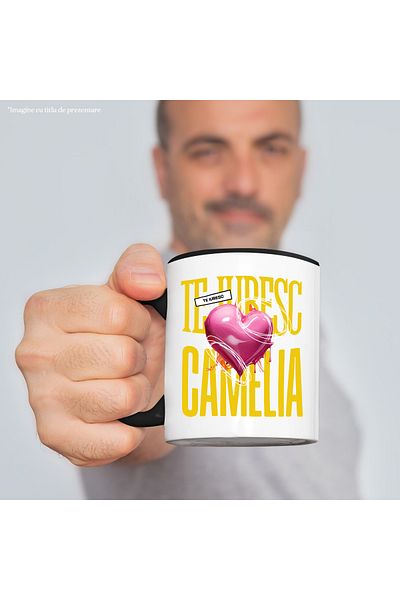 StoryGift Romania I Love You Camellia Mug, Love, Heart, Valentine's Day, Love, With, STG