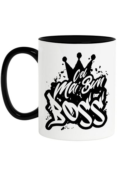 StoryGift Romania Cana Pentru Cel Mai Bun boss, Apreciere, Cadou, Rasplata, Multumire, 330ml, Cera, Cu ,STG