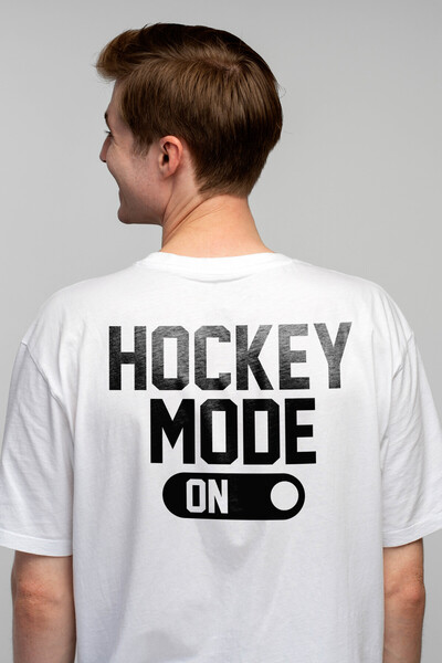 StoryGift Romania Tricou bărbătesc cu textul „hockey mode on” - Mod hochei ac...