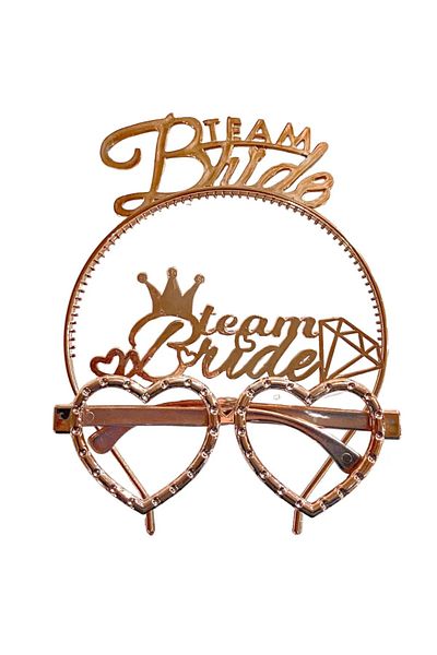 Laviyosa Team Bride Crown Glasses 2Pcs -Bride to Be Supplies - Bachelorette Party-Party Supplies