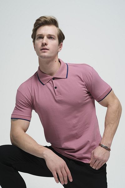 Oksit Colton Collar Lycra Slim Fit Ανδρικό μπλουζάκι polo γιακά