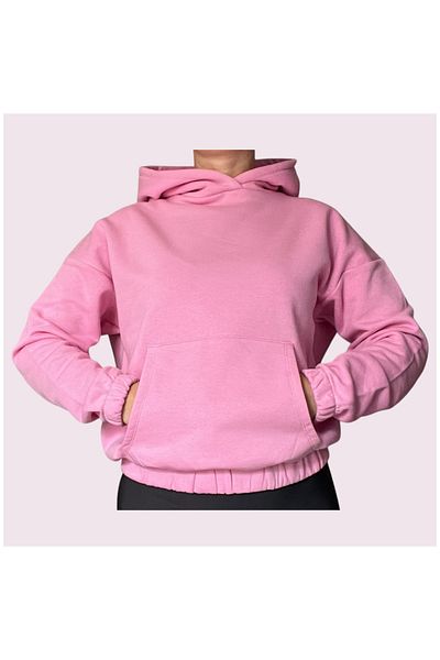 Merlot Oversize Kangaroo Pocket Hooded Sweatshirt