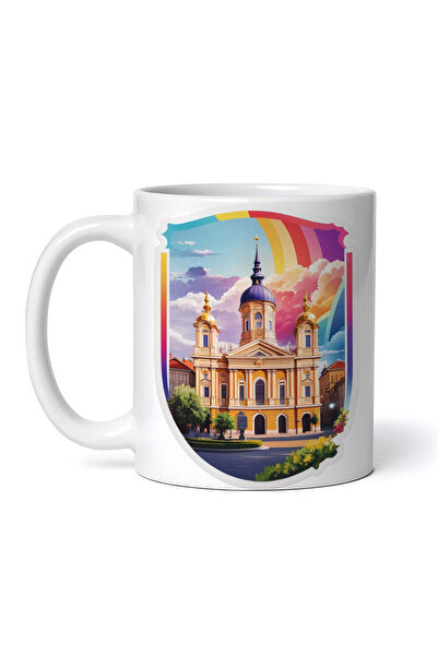 OEM Cană albă personalizată, orașul Timișoara, INOVATIX®. 330ml