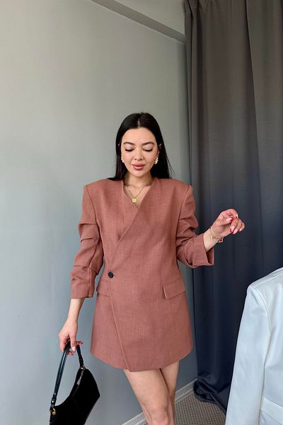 AlisaSu Tile Sleeves Gather Detailed Single Button Blazer Jacket Skirt Set