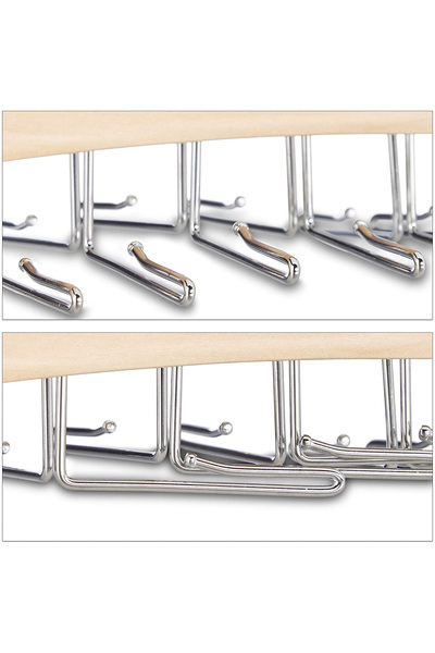 Relaxdays Set de umerașe pentru 24 de cravate, lemn, natural, 145 x 43 x 22 cm