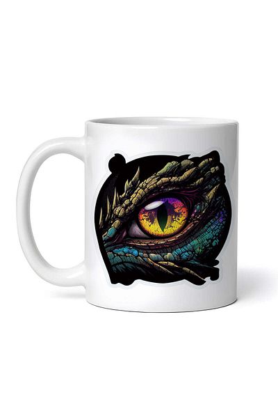 OEM Cană albă personalizată, Falcor Dragon Eye, INOVATIX®. 330ml