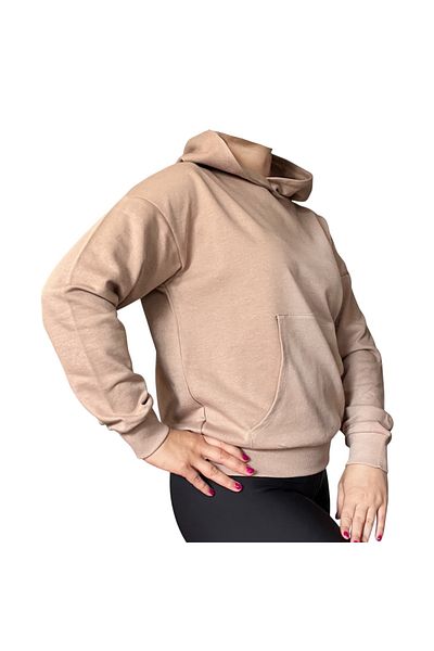 Merlot Oversize Kangaroo Pocket Hooded Sweatshirt