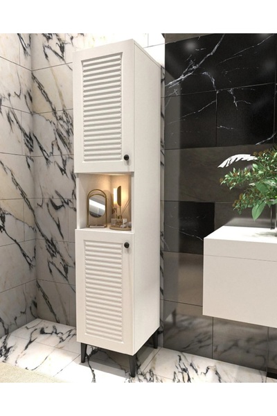 ERİZA Kapaklı Ve Ayaklı Modern Banyo Boy Dolabı (CODE 3)