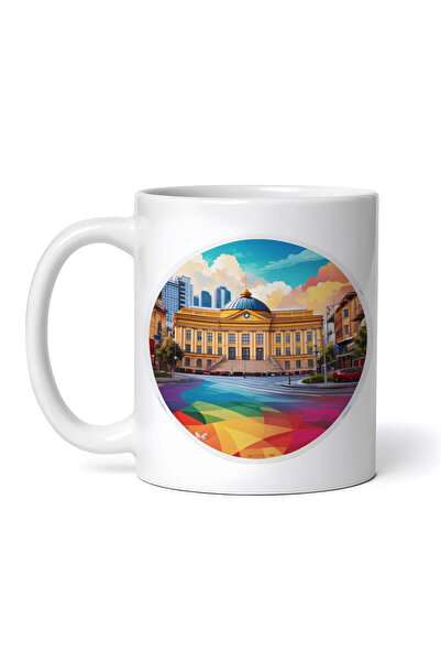 OEM Cană albă personalizată, clădirea Primăriei Craiova, INOVATIX®. 330ml