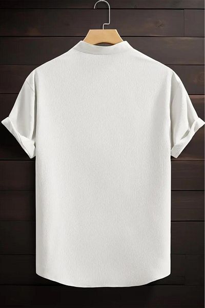 Oksit Laend Slim Fit Flexible Lycra Short Sleeve Court Collar Men's Shirt