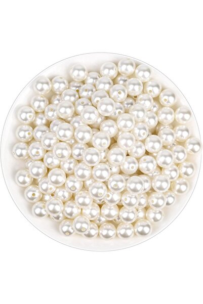 CSG BAZAAR 12 mm 100 adet inci boncuk - Krem - Çanta ve takı yapımı için