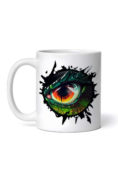 OEM Cană albă personalizată, Ochi de Dragon al lui Spyro, Inovatix®. 330 ml