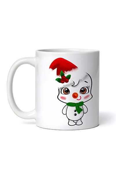 OEM Cană albă personalizată, Om de zăpadă surprins, INOVATIX®. 330ml