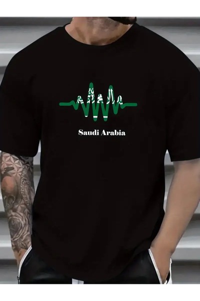 LAND MODA Tricou cu grafică Ziua Națională a Arabiei Saudite pentru bărbați -...