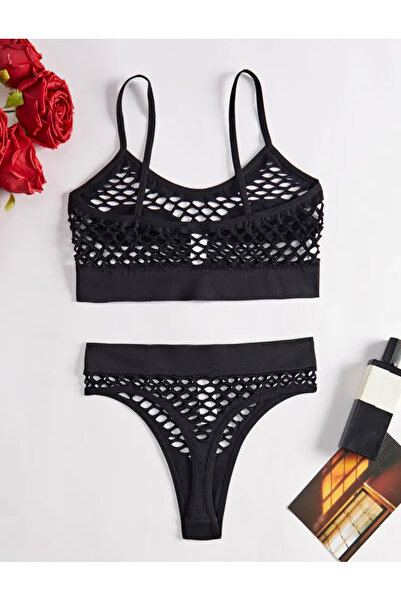 CN Σετ γυναικείων ρούχων με διχτυωτό λεπτομέρεια