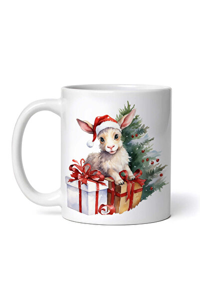 OEM Cană albă personalizată, Oiță cu cadouri de Crăciun, INOVATIX®. 330ml