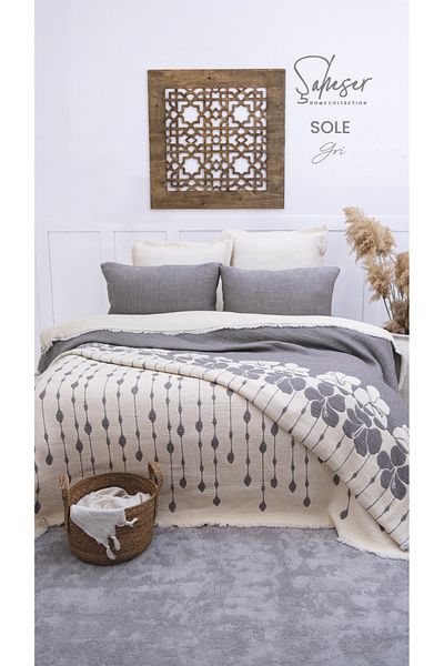 KÜBRAHOME'S Genius Sole Bedspread Set Anthracite