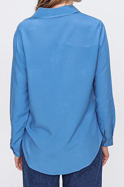 VAGGON Women's Indigo Basic Woven Shirt Vgn-X5442