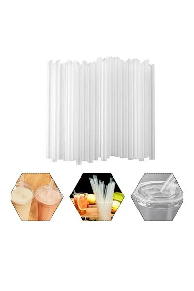 Ambalaj Evi 100 Pieces Bubble Tea Straws Gelatinous Frozen Straws