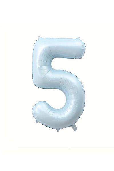 party mix Soft Blue Number Foil Balloon 70 cm |   Baby Boy & Birthday Ornament |   Pastel Color Balloon