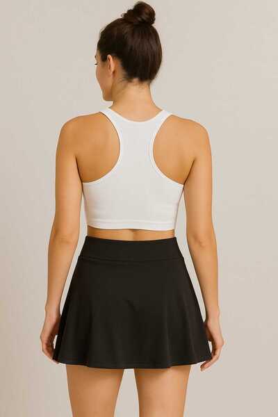 gigigiyim Sandy Fabric Women's Tennis Skirt with Shorts Black