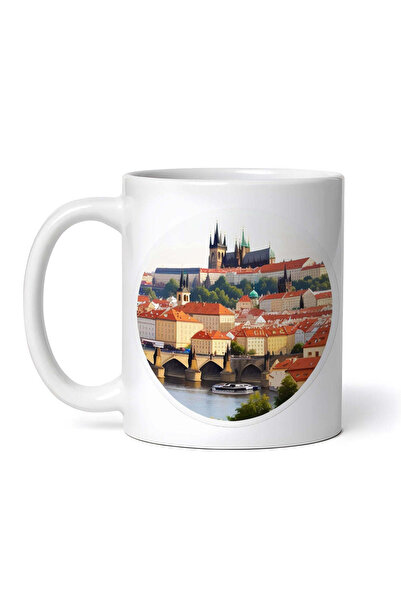 OEM Cană albă personalizată, Podul din Praga, Inovatix®. 330 ml