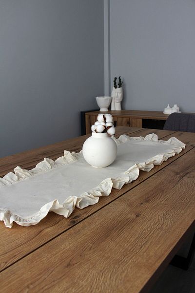 DDHOME Βολάν Λινό Τραπέζι Runner 40x110 cm 5001-Ruffle