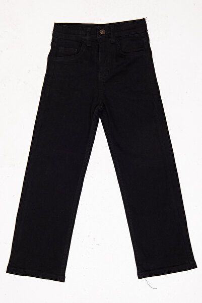 Lexsina Siyah Kız Çocuk Kot Likralı Salaş Jean Pantolon Lx312a