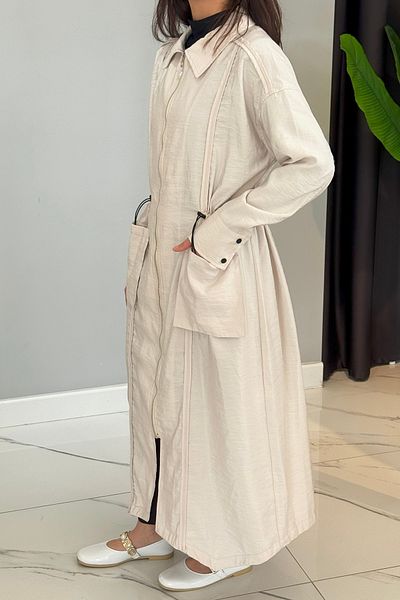 Ceremony Τσέπη με φερμουάρ μπροστά Bleden Dubaian Jacket 5878 Stone