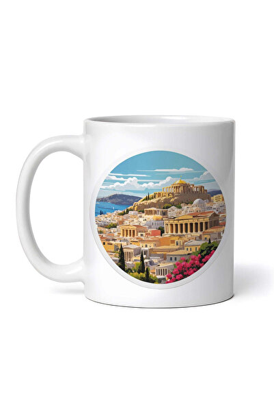 OEM Cană albă personalizată, Panteonul orașului Atena, Inovatix®. 330 ml