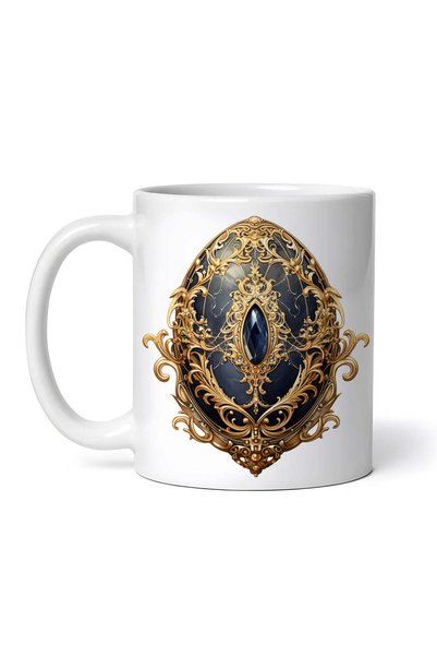 OEM Cană albă personalizată, ouă decorate Abisul, INOVATIX®. 330ml