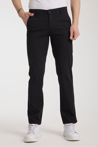 muzzo jeans Regular Fit Cotton Black Chino Trousers