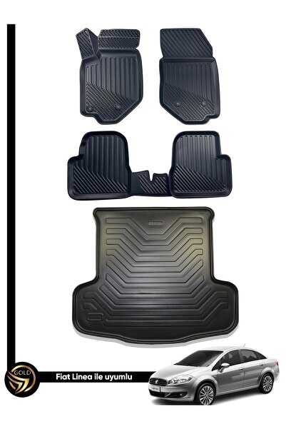 Black Gold Fiat Linea 3D Havuzlu Paspas + Bagaj Havuzu İkili Set Kuex